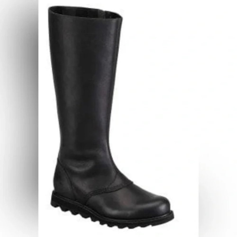 Sorel tall black leather riding boots women size 8